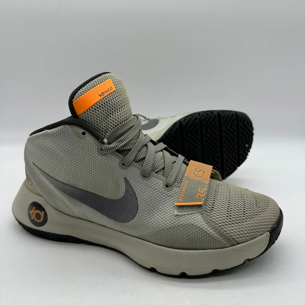 Nike 749377-002 Mens Size 9 KD Trey 5 III Orange Strap Gray Basketball Shoes